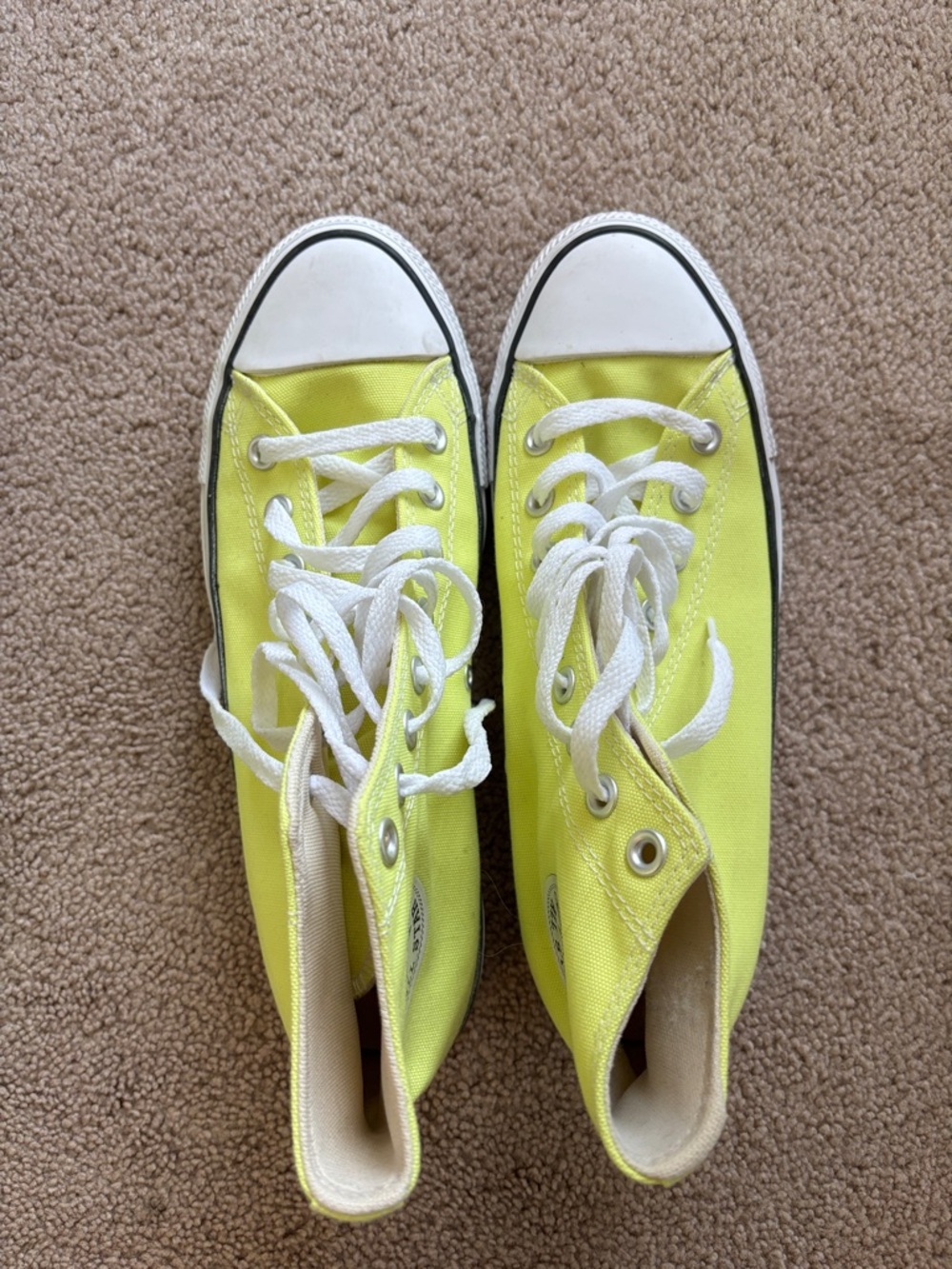 Converse High Top Sneakers Yellow and White